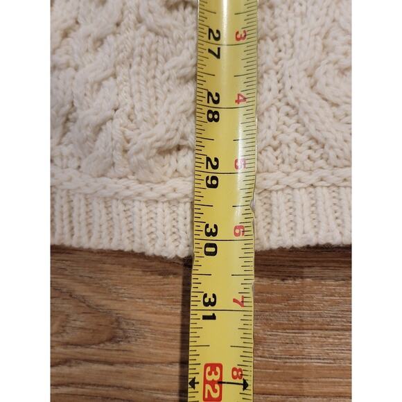 Aran Crafts Merino Wool Cardigan Sweater Women Sz 1X Cottagecore Cream - Picture 9 of 12